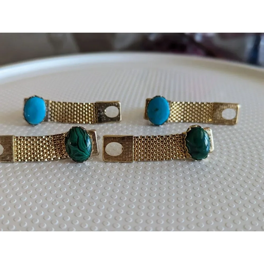 Vintage bundle of two mesh wrap around cuff links